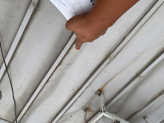 板金雨漏り箇所